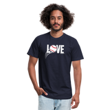 Love Baseball Unisex T-Shirt - navy